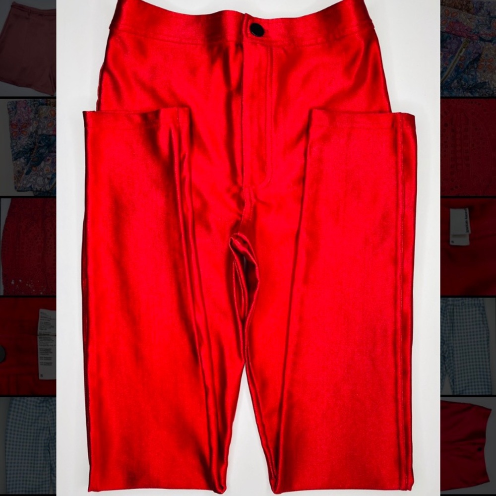 American Apparel Red High Waisted Disco Pants